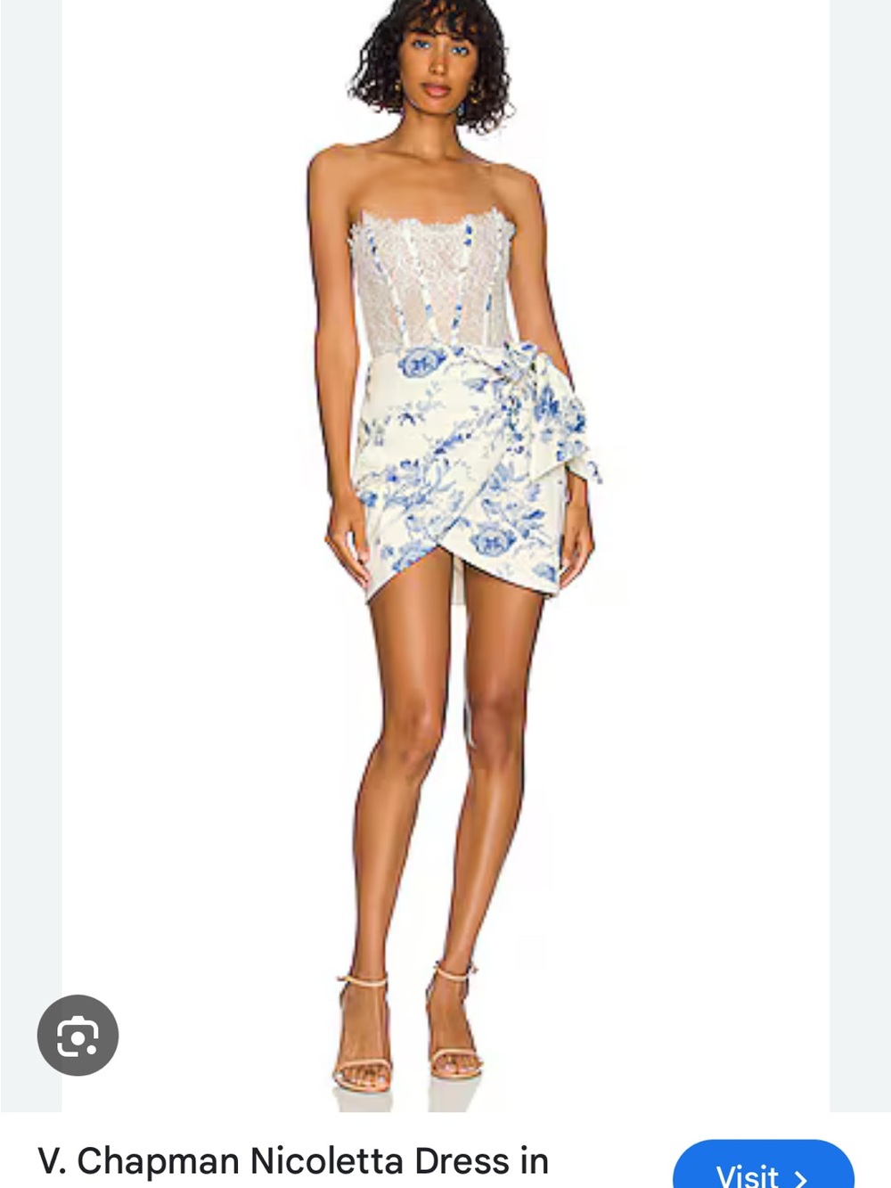 V. Chapman Nicoletta dress Blue Provencal floral size 0, NWT